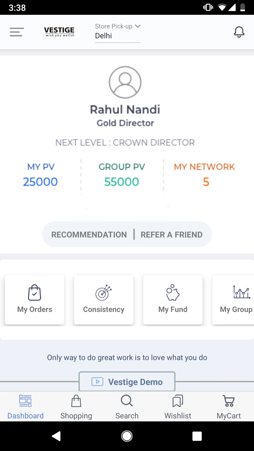 Vestige Online Shopping App screenshot